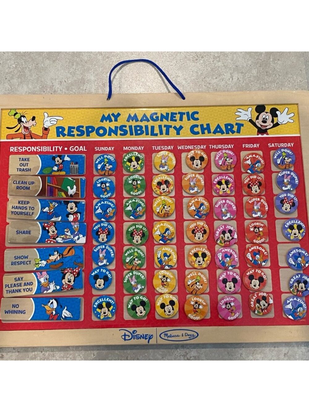 Melissa & Doug Disney Mickey Mouse Magnetic Teaching Responsibility Chore Chart